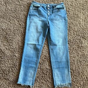 Maurices Light Blue Straight Leg Jeans with Button-Fly